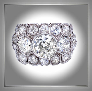 7 Carat Art Deco Inspired  Vintage Style Platinum Ring - Circa 1920- 1930 *** By Chelsea Leigh and Company