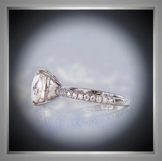 3.55 Ct Antique Cushion / Old Mine Cut Diamond Vintage Style Solitaire Engagement Ring *** By Chelsea Leigh and Company