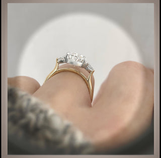 4.00 Carat  Pear Shaped Diamond Engagement Ring With Pear Diamond side Diamonds ***  By Chelsea Leigh and Company
