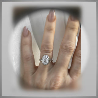 Vintage Style  3.00 Carat Antique Rose Cut Oval Diamond Engagement Ring *** By Chelsea Leigh and Company