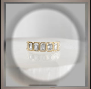 7 Emerald Cut Diamond Demi Band… Half Eternity Band *** By Chelsea Leigh and Company