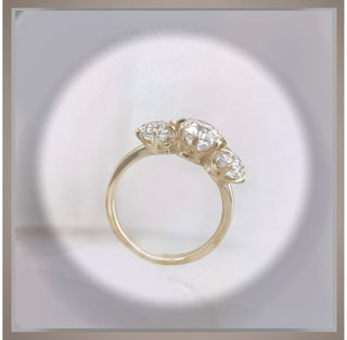 3 Carat Old Mine/Old European Cut 3 Stone Antique Vintage Style  Diamond Ring OMC & OEC  *** By Chelsea Leigh and Company