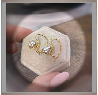 2.00 Carat Antique Style French Wire Earrings  *** Special Occasion Earrings  *** Wedding Bridal Earrings *** By Chelsea Leigh and Company