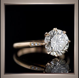 On SALE***1.56 Ct Edwardian Antique Style Diamond Engagement Ring 14K  Yellow Gold  *** By Chelsea Leigh and Company
