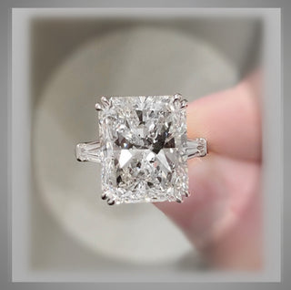 SALE*** 5.70 Ct  Radiant   Cut  Diamond Ring W/ Baguettes *** By Chelsea Leigh and Company