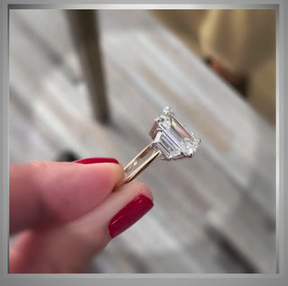 On Sale *** 2.80 Ct Emerald Cut Diamond Ring W/ Trapezoids  VVS2 *** By Chelsea Leigh and Company