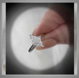 Rhombus Diamond Solitaire Engagement or Right Hand Ring VS1  Platinum *** By Chelsea Leigh and Company