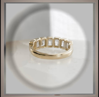 7 Emerald Cut Diamond Demi Band… Half Eternity Band *** By Chelsea Leigh and Company