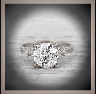 On Sale ***3.05 Carat Edwardian   Antique Style  Platinum or White Gold Diamond Engagement Ring *** By Chelsea Leigh and Company