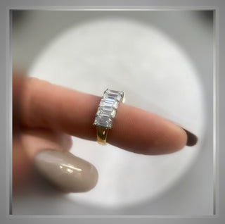 4 Ct  Emerald Cut Diamond Demi Band… Half Eternity Band *** By Chelsea Leigh and Company