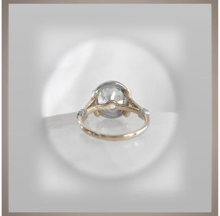On Sale Today***3.00 Ct. Bezel Round Diamond Engagement Ring VS1  14KYG & Platinum Center By Chelsea Leigh and Company