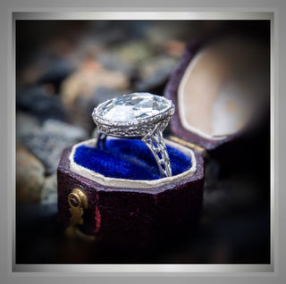 3.00 Ct. Antique Rose Cut Oval Vintage Style Diamond Engagement Ring *** By Chelsea Leigh and Company