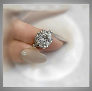 3.50 Ct Cushion Cut   Diamond Solitaire Engagement Ring Platinum  *** By Chelsea Leigh and Company