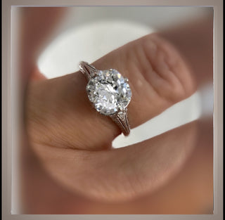 On SALE ***2.40 Ct. Edwardian  Antique Vintage Style Platinum Filigree Milgrain  Engagement Ring *** By Chelsea Leigh and Company