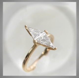 1.08 Ct Rhombus Diamond Solitaire Engagement or Right Hand Ring VS1  14K *** By Chelsea Leigh and Company