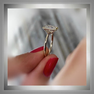 3.00 Ct Emerald Cut Diamond Bezel Set Solitaire Engagement Ring VS1 F  *IGI Certified  *** By Chelsea Leigh and Company