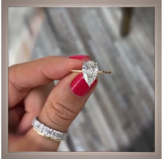 OnSale ***2.60 Ct  Brilliant Cut Pear Diamond Solitaire Engagement Ring *** By Chelsea Leigh and Company