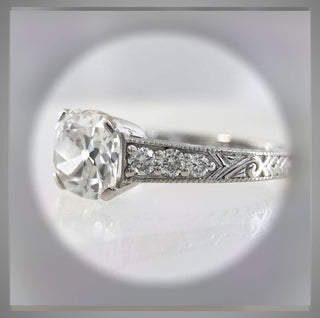 2.50 Ct Edwardian Antique Vintage  Style Old Mine Cut Diamond  Ring Platinum Circa 1920  *** By Chelsea Leigh and Company