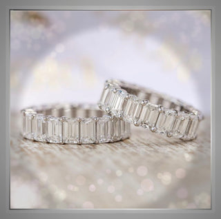4 Ct  Emerald Cut Diamond Demi Band… Half Eternity Band *** By Chelsea Leigh and Company