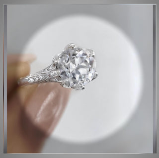 2.55 Ct Edwardian Antique Vintage Style OEC  Diamond BLOOMINGTON STYLE, Cut Engagement Ring ** By Chelsea Leigh and Company