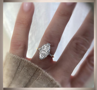 3.10 Ct. Edwardian Antique Vintage Style Platinum and 14K Yellow Gold Engagement Ring  Moval Center Diamond *** By Chelsea Leigh & Company