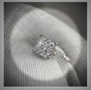 2.45 Carat Princess Cut Diamond Edwardian Antique Vintage Style Platinum Engagement Ring  *** By Chelsea Leigh and Company