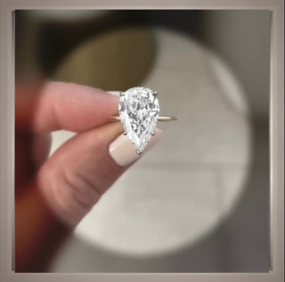On Sale  3.68 Ct  Brilliant Cut Pear Diamond Solitaire Engagement Ring  *** By Chelsea Leigh and Company