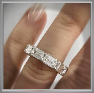 10 Carat East West Emerald Cut Diamond Eternity Band In Gold in 18K White Gold  *** By Chelsea Leigh and Company