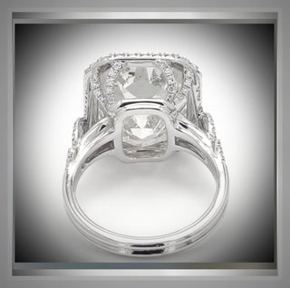 Luxury Size *** 6.22 Ct Radiant  Cut Diamond  Halo Engagement Ring VS1 F *** By Chelsea Leigh and Company