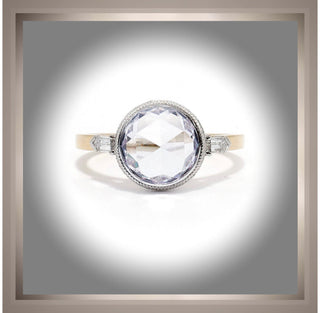 1.35 Ct. Antique Art Deco Style Rose Cut Edwardian Gold and Platinum Ring *** By Chelsea Leigh and Company