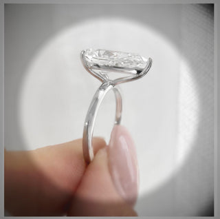On SALE *** 4.00 Ct   Brilliant Cut Pear Diamond 3 Prong  Solitaire Engagement PLATINUM Ring *** By Chelsea Leigh and Company
