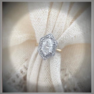 1.60 Ct Victorian Era Vintage Antique Style Dutch Marquise  Diamond Engagement Ring in 14K and Platinum  *** By Chelsea Leigh and Company