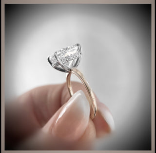 4.00 Ct Cushion Cut Diamond Solitaire Engagement Ring   14K & Platinum *** By Chelsea Leigh and Company