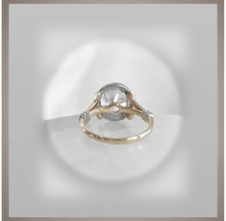On Sale***3.00  Ct. Bezel  Round Diamond Engagement Ring 14KYG & Platinum  *** By Chelsea Leigh and Company