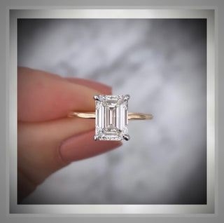 2.10 Ct Emerald Cut Diamond Solitaire Engagement Ring *** VVS2  14K    *** By Chelsea Leigh and Company