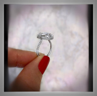 3.46 Ct Antique Cushion Cut Diamond Solitaire  Compass set Engagement Ring  ** IGI Certified*** By ChelseaLeigh and Company