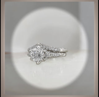 Two Wedding Bands  to go with Edwardian Antique Style Diamond BLOOMINGTON STYLE, CIRCA 1900 Engagement Ring *** By Chelsea Leigh and Company