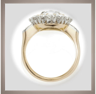 3.50 Ct. Antique  Vintge Style Rose Cut Edwardian / Belle Époque Gold and Platinum Ring VS1 F  ***  By Chelsea Leigh and Company