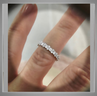 1.75 Ct Cluster Pave  Diamond Eternity Band