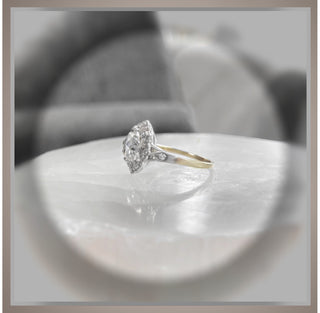 On SALE ***1.75 Ct. Antique Style Rose Cut Edwardian / Belle Époque Gold and Platinum Ring  *** By Chelsea Leigh and Company