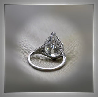 4.50 Ct Pear cut Diamond Edwardian Antique  Vintage Style Engagement Ring Platinum *** By Chelsea Leigh and Company