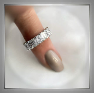 4 Ct  Emerald Cut Diamond Demi Band… Half Eternity Band *** By Chelsea Leigh and Company