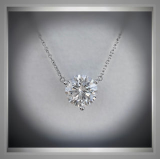 3.00 Ct Brilliant Cut Diamond Pendant 14 K White Gold *** By Chelsea Leigh and Company