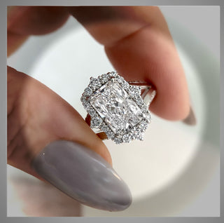4.30  Ct Radiant Cut Diamond Halo Engagement Ring ***By Chelsea Leigh and Company