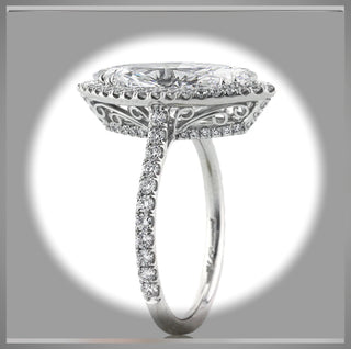 On SALE***3.85 Ct Ct Marquise cut Diamond Halo Engagement Ring VS1 F By: Chelsea Leigh and Company *** Save 7g