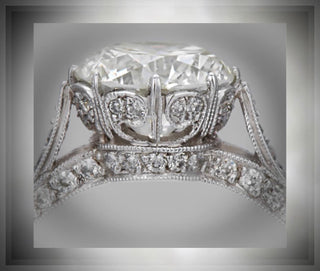 On  Sale*** 3.60 Carat Edwardian Antique Style Platinum Diamond Engagement Ring  By Chelsea Leigh & Company