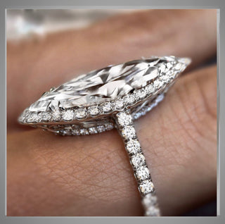 On SALE***3.85 Ct Ct Marquise cut Diamond Halo Engagement Ring VS1 F By: Chelsea Leigh and Company *** Save 7g