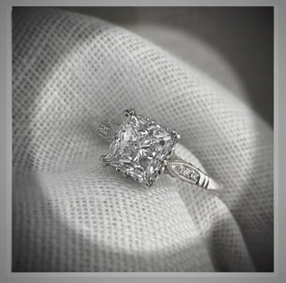 2.45 Carat Princess Cut Diamond Edwardian Antique Vintage Style  Engagement Ring  *** By Chelsea Leigh and Company