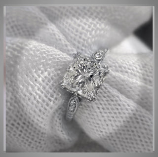 2.45 Carat Princess Cut Diamond Edwardian Antique Vintage Style  Engagement Ring  *** By Chelsea Leigh and Company