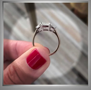 On Sale *** 2.80 Ct Emerald Cut Diamond Ring W/ Trapezoids  VVS2 *** By Chelsea Leigh and Company
